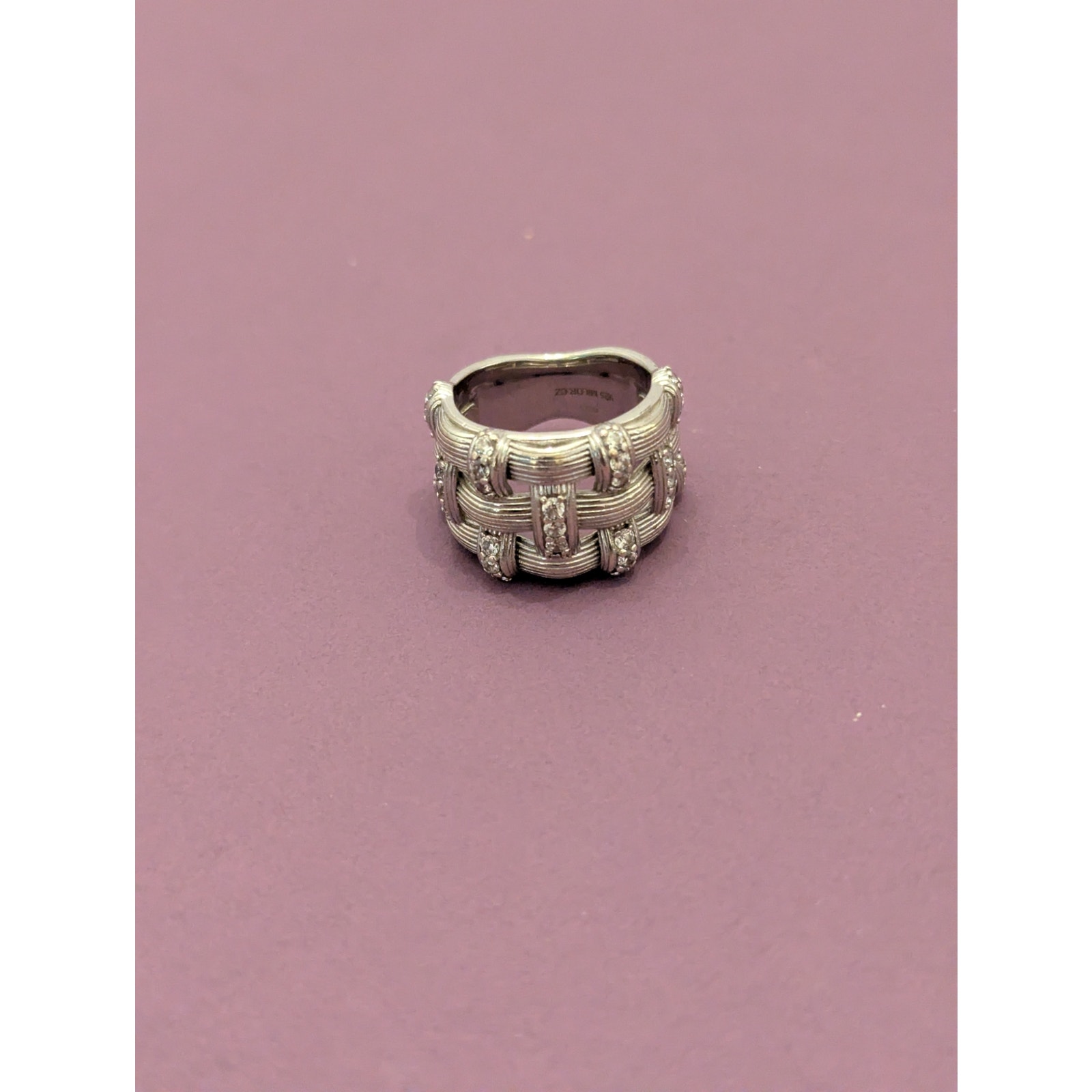 Italian Silver Ring Size 5 By David Markstein. Graduated Cz Basket, 5/8 In. Qvc